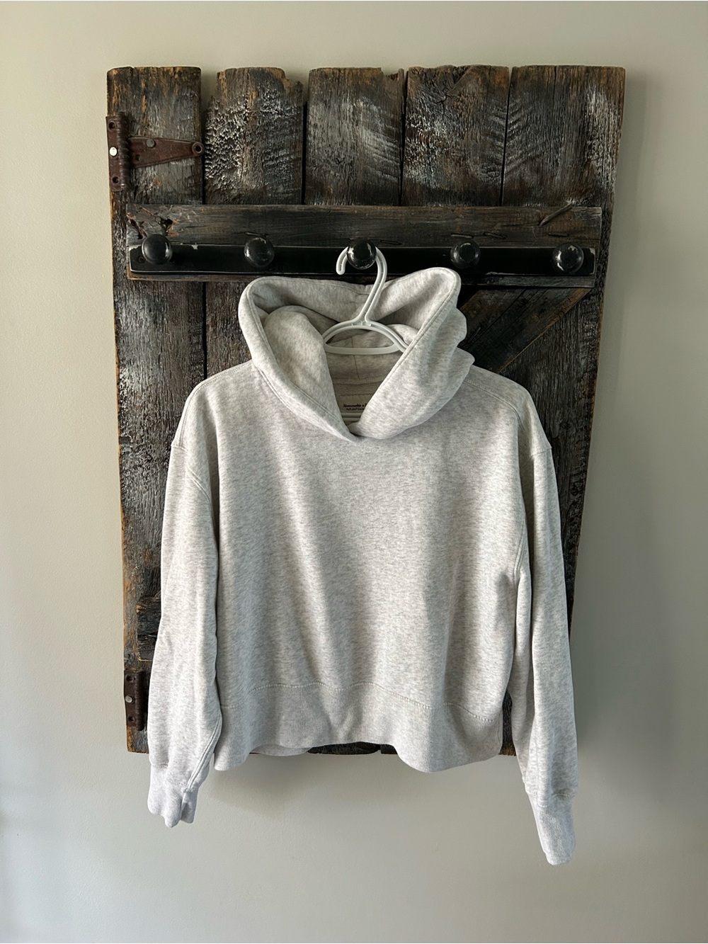 Women's Ambercrombie &!Fitch Light Gray Hoodie Sweatshirt